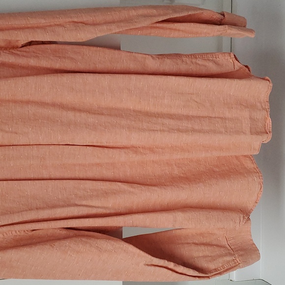 Old Navy Mens XL orange w white Mens long sleeve Casual Button Down - Picture 11 of 11